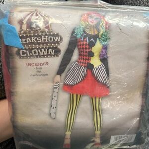 Freak show womens clown costume medium 8-10